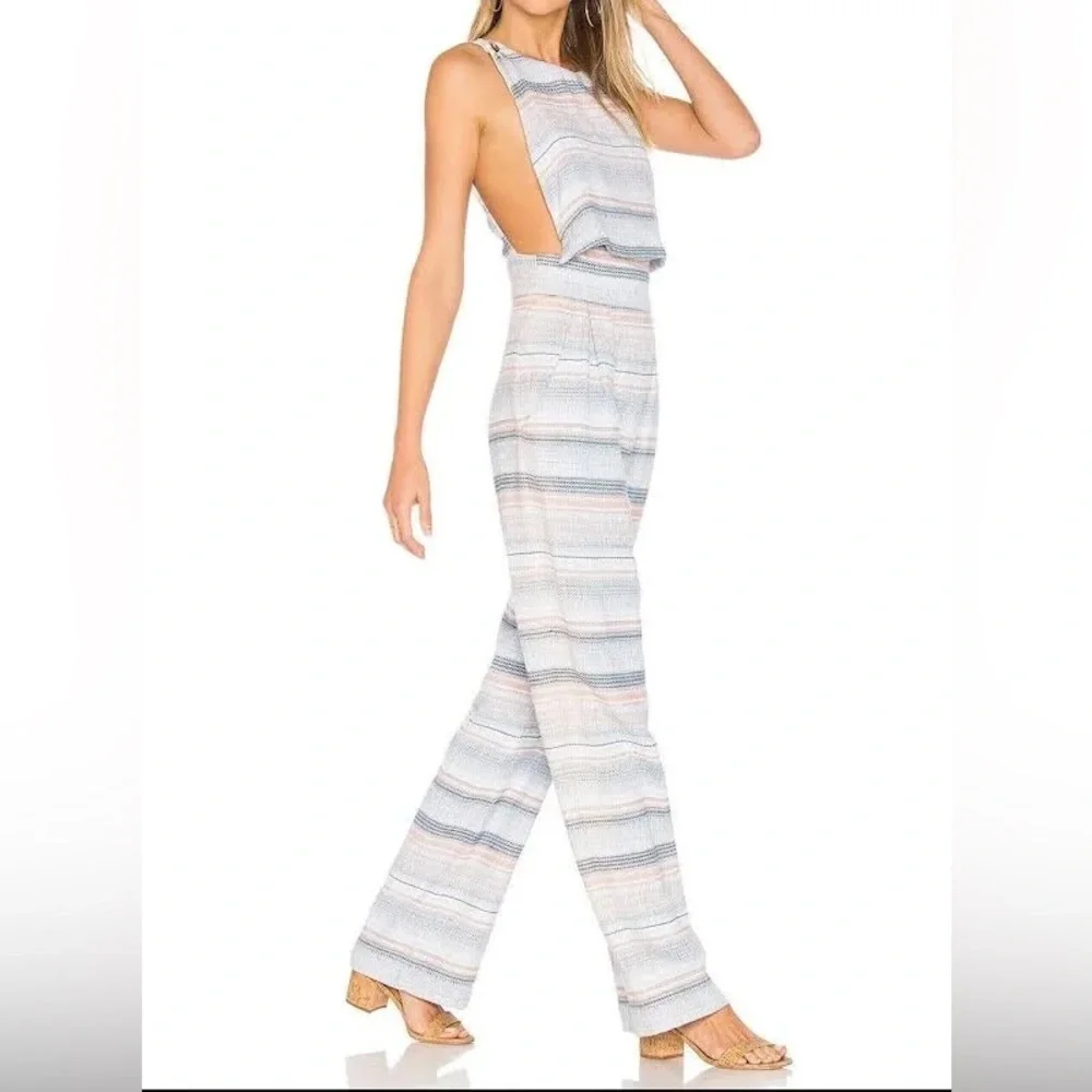 Mara Hoffman Overlap Jumpsuit in Blue Multi Size 2 NWT Pantsuit Originally $375 - Picture 3 of 7